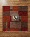 Autumn Meadow Collection Area Rug -  Sycamoreside (Multi) Square Multi  lifestyle 82