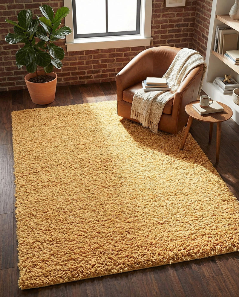 Alpine Plush Collection Area Rug -  Cortina (Sun Yellow) Rectangle Sun Yellow  lifestyle 17