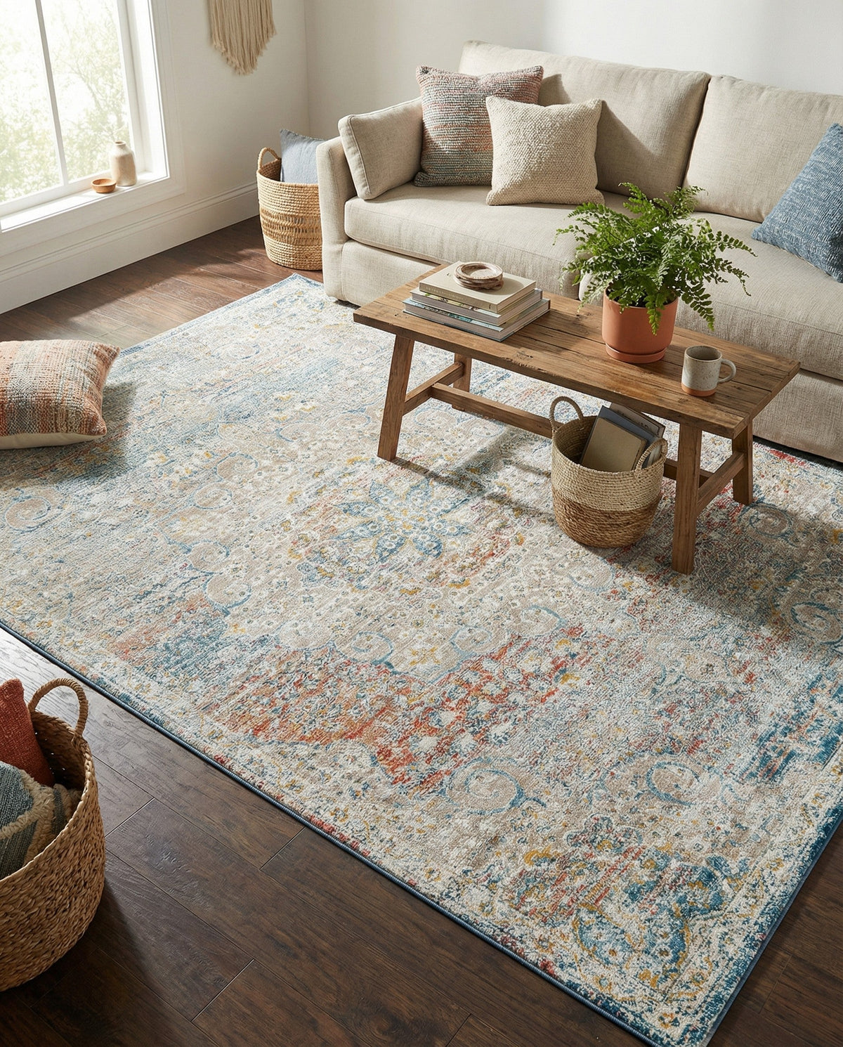 Coastal Haven Collection Area Rug - Seabreeze (Multi) Rectangle Multi  lifestyle 11