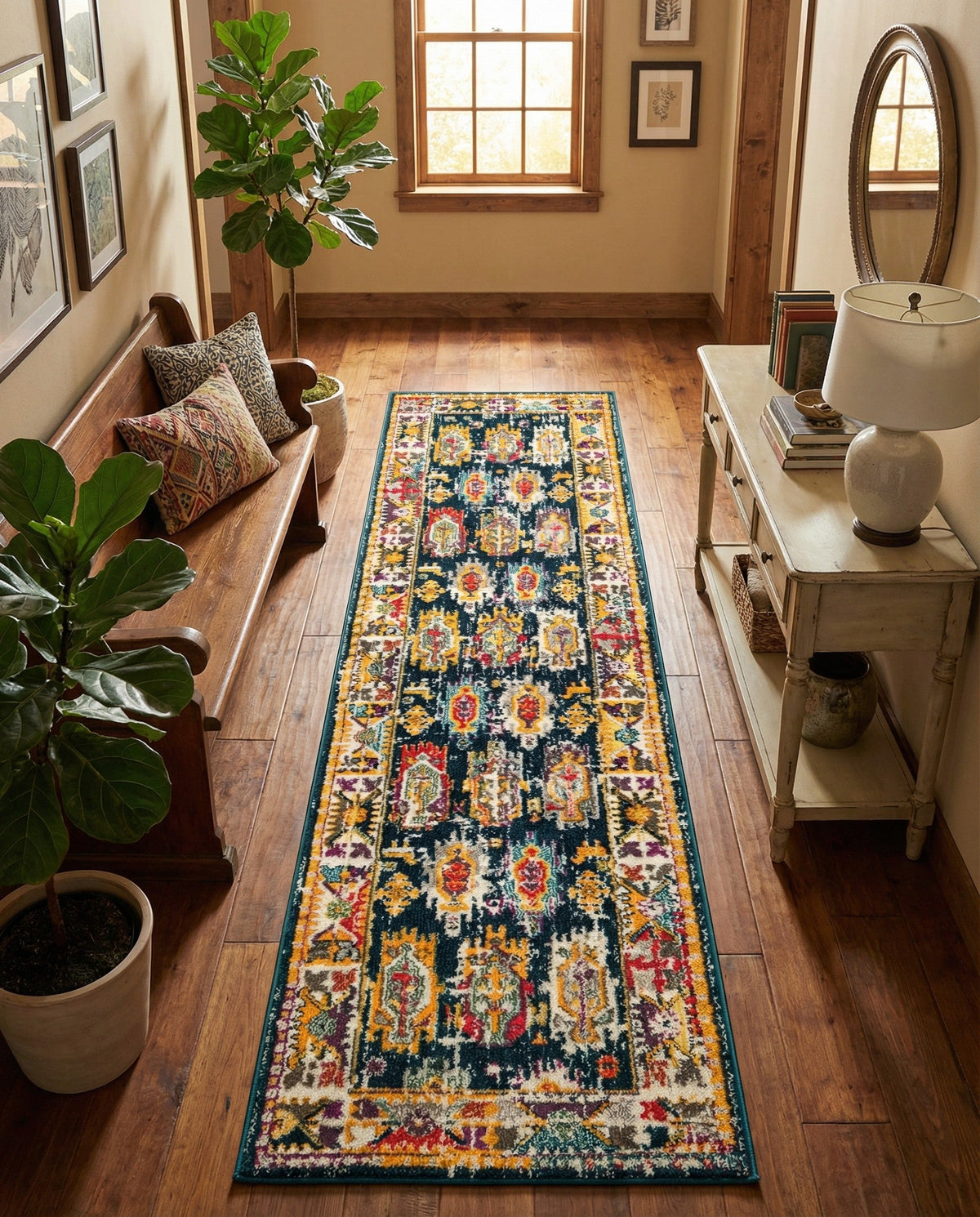 Brighton Terrace Collection Area Rug -  Portslade Runner Navy Blue  lifestyle 132