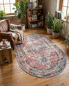 Zahara Oasis Collection Area Rug -  Rabat Oval Yellow Pink  lifestyle 70