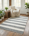 Tassel Trail Collection Area Rug - Pathway (Gray) Rectangle Gray  lifestyle 5
