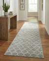 Lattice Gardens Collection Area Rug -  Bloomfield (Light Gray) Runner Light Gray  lifestyle 48