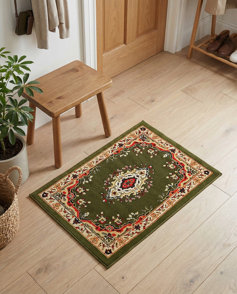 Tabriz Tapestry Collection Area Rug - Azerbaijan (Green) Rectangle Green  lifestyle 7
