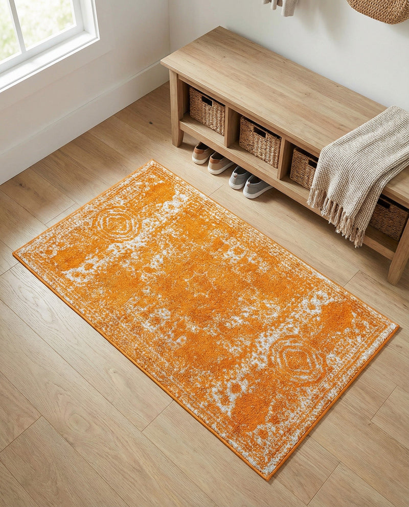 Dover Terrace Collection Area Rug -  Lagoon (Orange) Rectangle Orange  lifestyle 5
