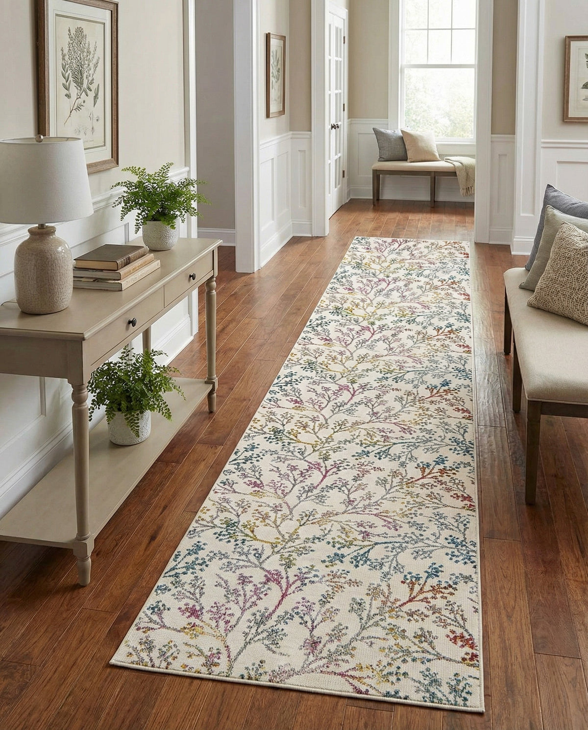 Meadow Breeze Collection Area Rug -  Sunbeam Runner Ivory  lifestyle 157