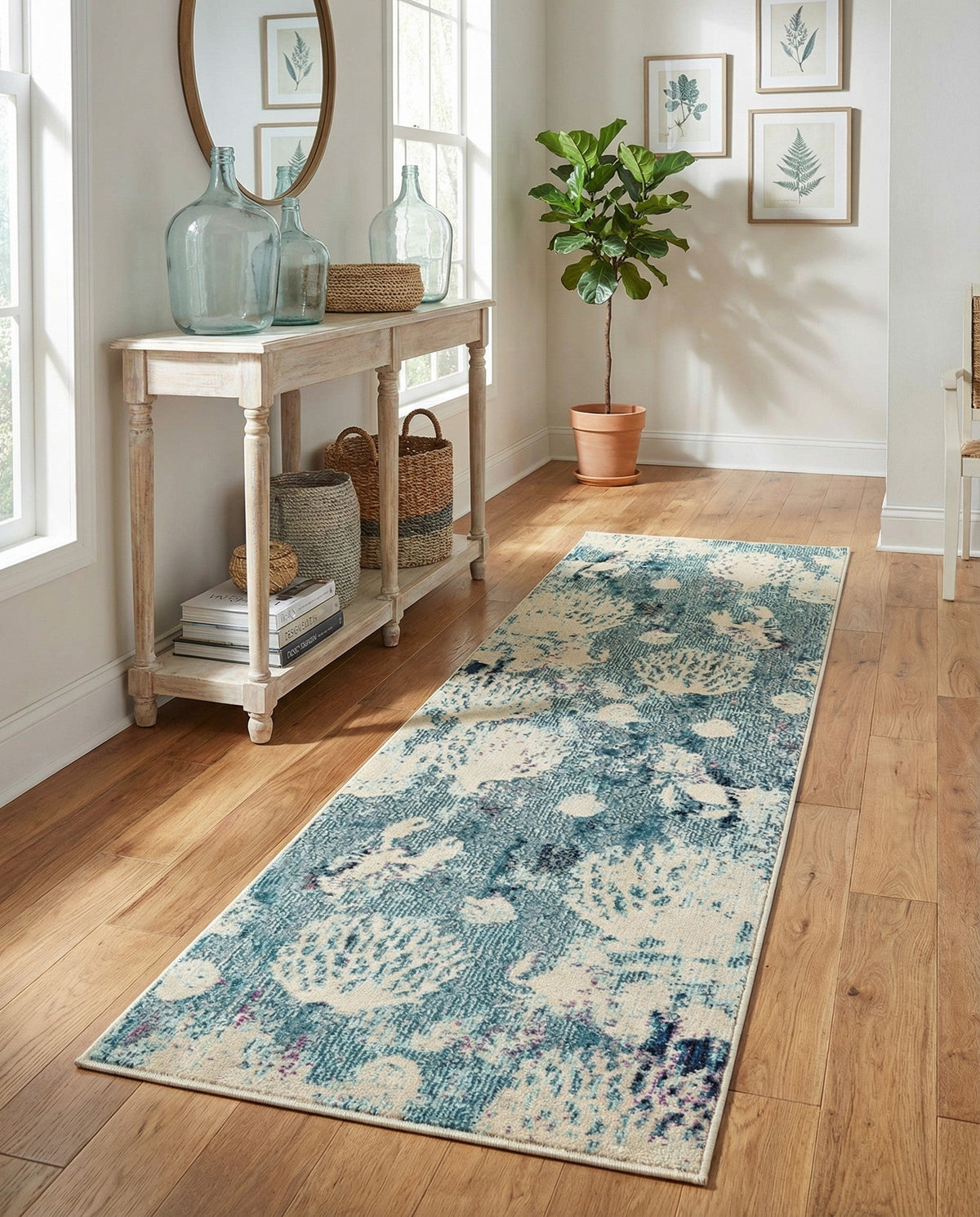 Sorrento Shores Collection Area Rug -  Vico Runner Light Blue  lifestyle 159