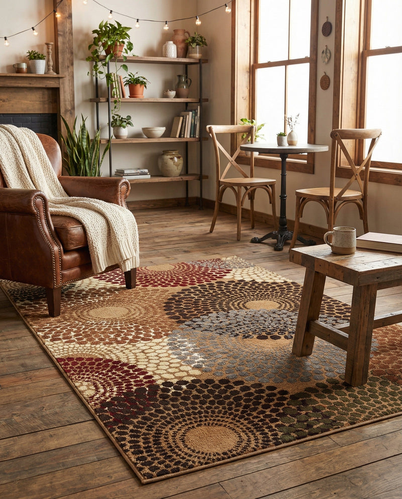 Bistro Lounge Collection Area Rug -  Cappuccino Rectangle Beige  lifestyle 22