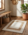 Osian Looms Collection Area Rug - Durham Rectangle White and Natural  lifestyle 45