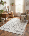 Garden Maze Retreat Collection Area Rug - Hedgegrove Rectangle White  lifestyle 29
