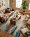Chromatic Oasis Collection Area Rug -  Azure Rectangle Beige  lifestyle 21