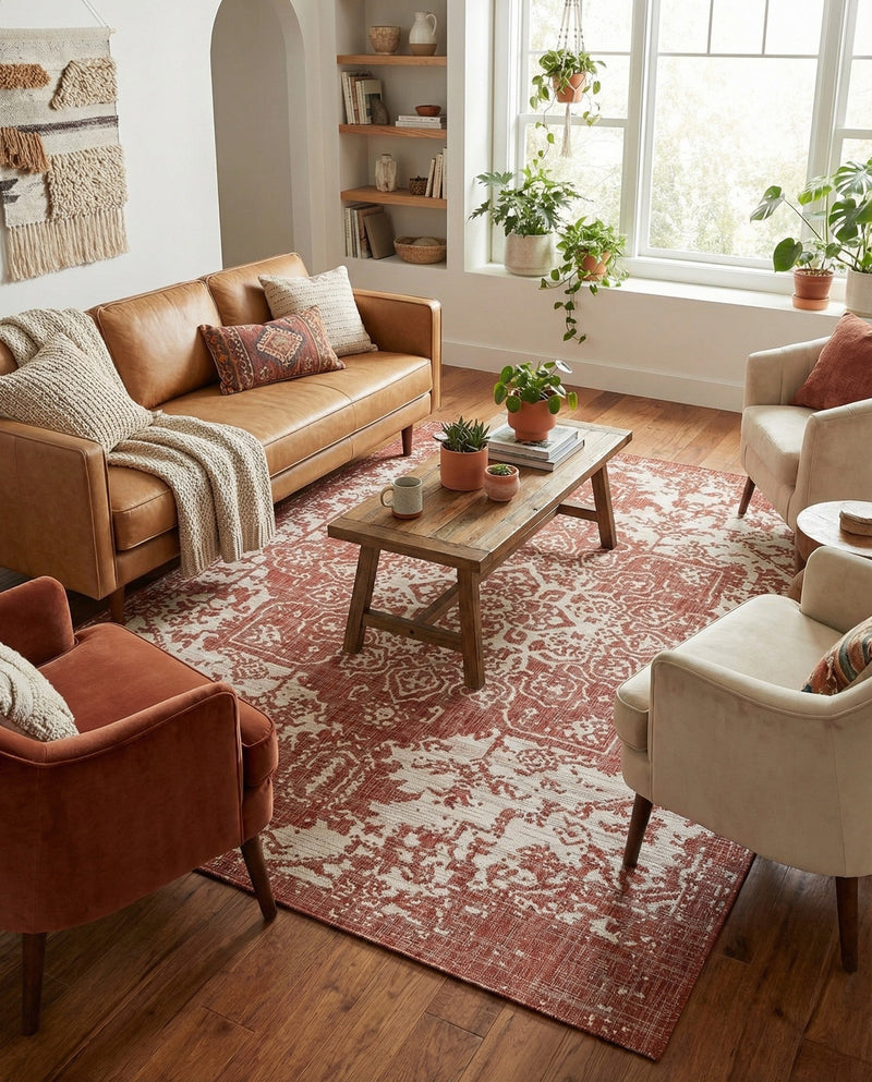 Urban Oasis Rugs Collection Area Rug -  Penthouse (Rust Red) Rectangle Rust Red  lifestyle 3