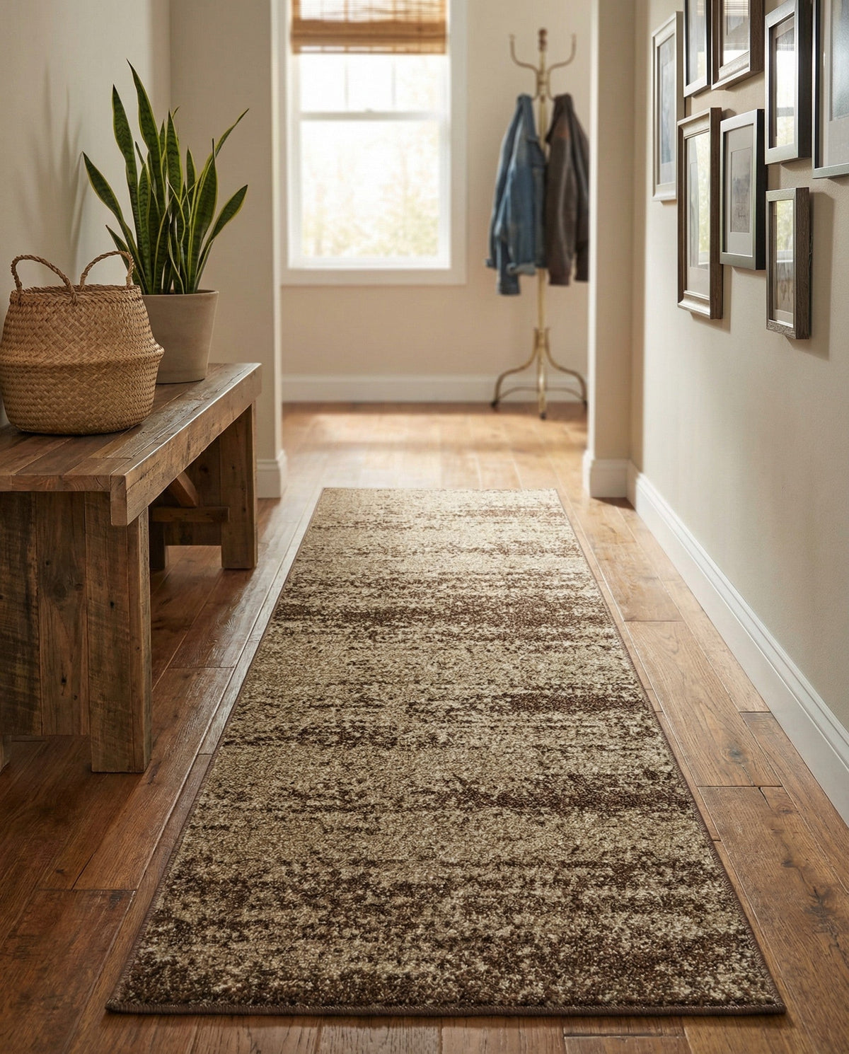 Studio Haven Collection Area Rug -  Gallery (Brown) Runner Brown  lifestyle 98