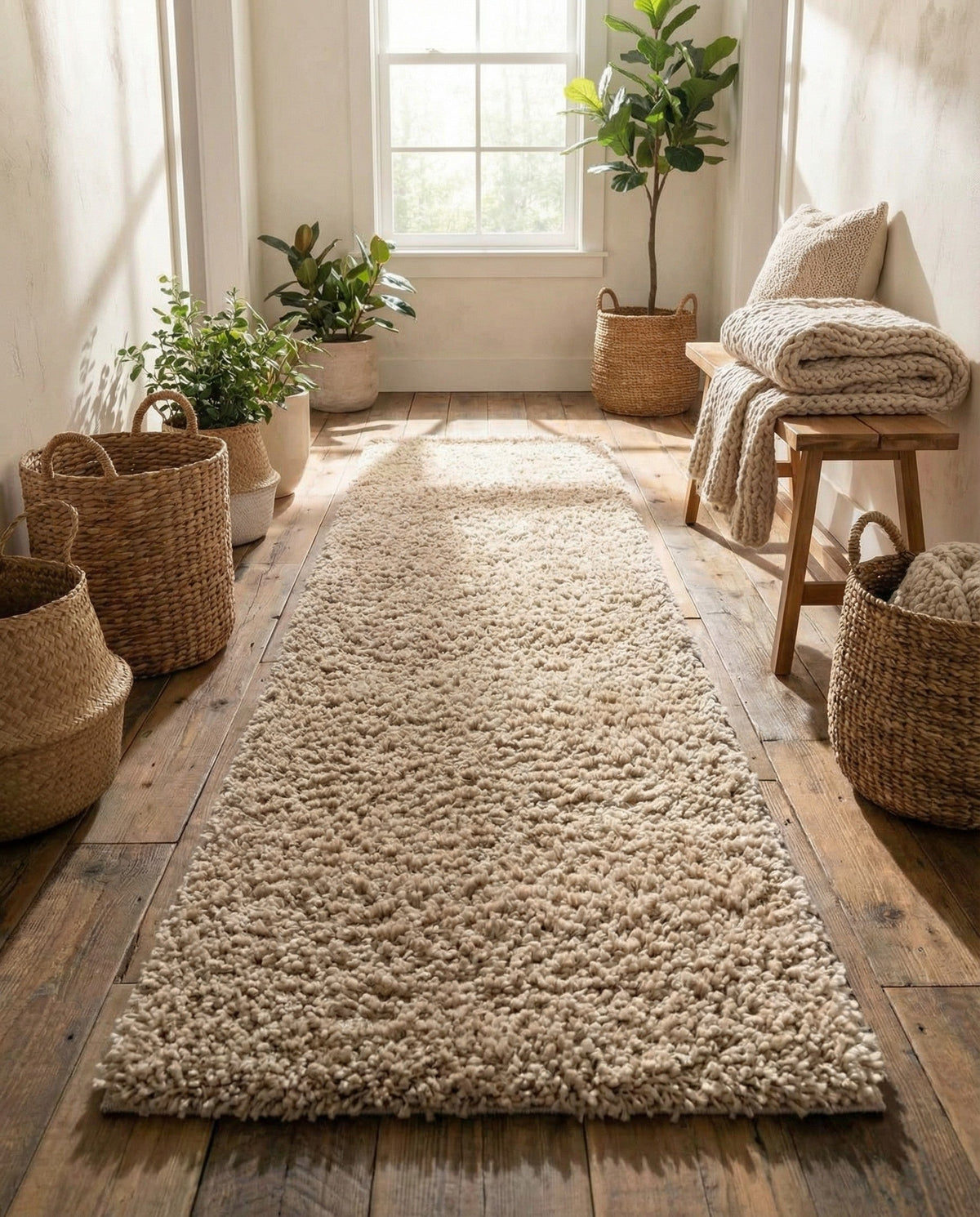 Alpine Plush Collection Area Rug -  Cortina (Linen) Runner Linen  lifestyle 100