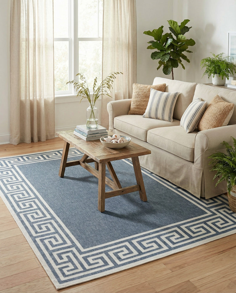 Seaside Haven Rugs Collection Area Rug -  Marina Rectangle Navy Blue  lifestyle 13