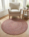 Sustainable Strands Indoor-Outdoor Oasis Collection Area Rug -  Sandbar (Multi) Round Multi  lifestyle 53