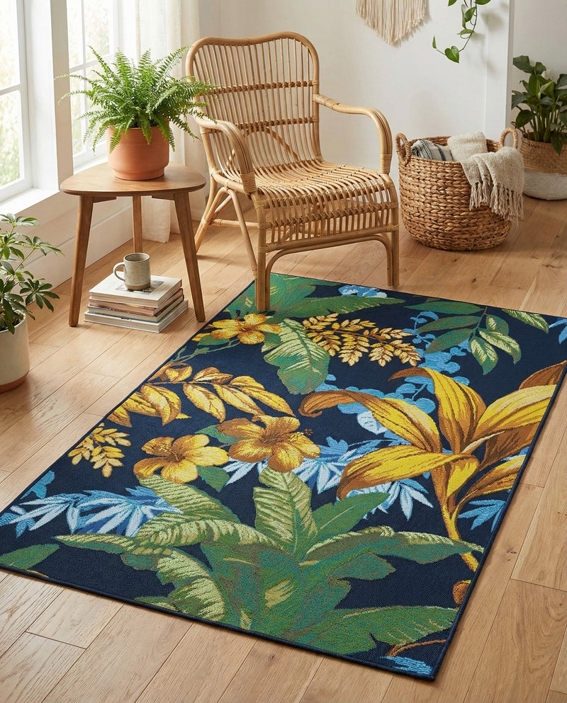 Seaside Blooms Collection Area Rug -  Grove Rectangle Multi  lifestyle 34