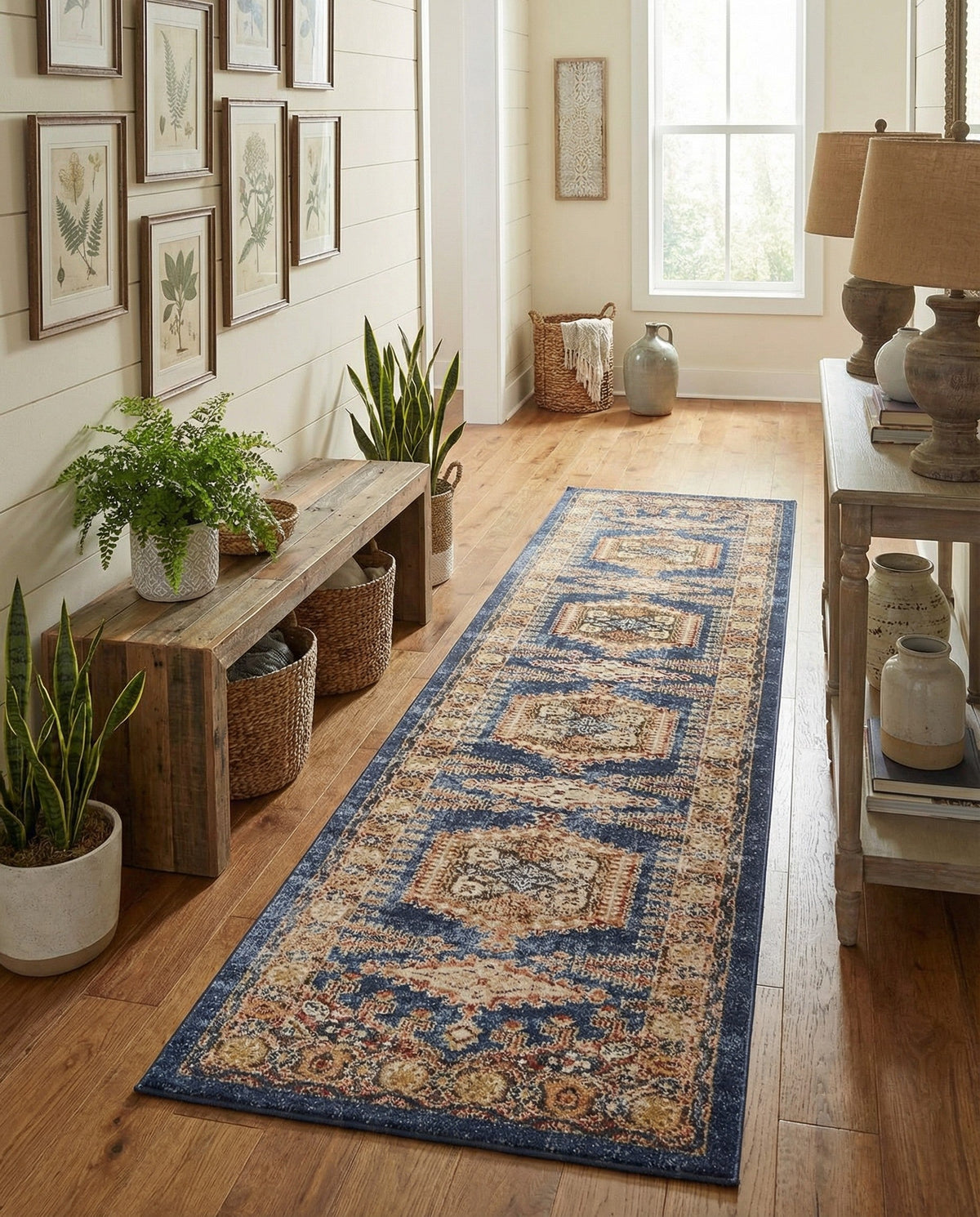Eden Oasis Collection Area Rug -  Refuge (Blue) Runner Blue  lifestyle 65