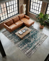 Copenhagen Comfort Collection Area Rug -  Odense Rectangle Blue  lifestyle 14