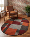 Autumn Meadow Collection Area Rug -  Sycamoreside (Multi) Oval Multi  lifestyle 84