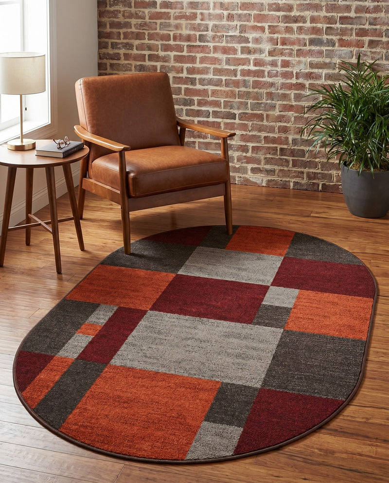 Autumn Meadow Collection Area Rug -  Sycamoreside (Multi) Oval Multi  lifestyle 84