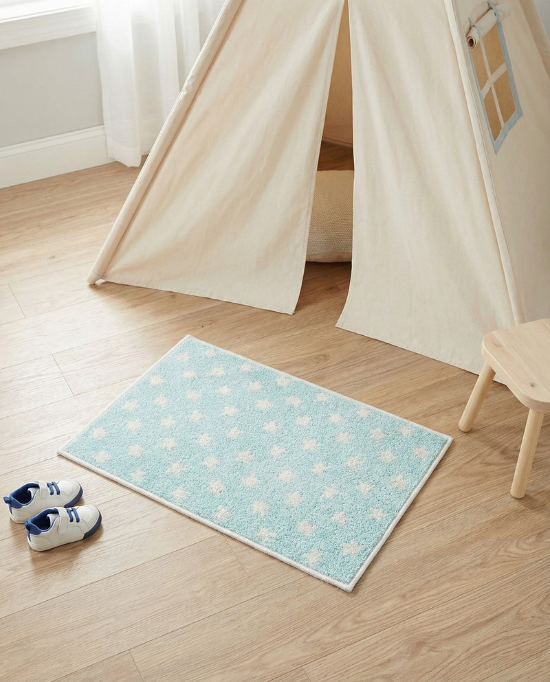 Wonder Tykes Collection Area Rug -  Mosaic Rectangle Clear Blue  lifestyle 27