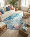 Seaside Haven Rugs Collection Area Rug - Marina Round Multi  lifestyle 49