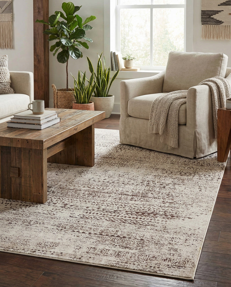 Sanctuary Retreat Collection Area Rug -  Refuge Rectangle Chocolate Brown  lifestyle 37