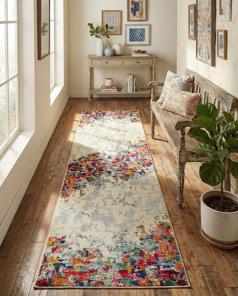 Chromatic Oasis Collection Area Rug -  Blush Runner Multi  lifestyle 79