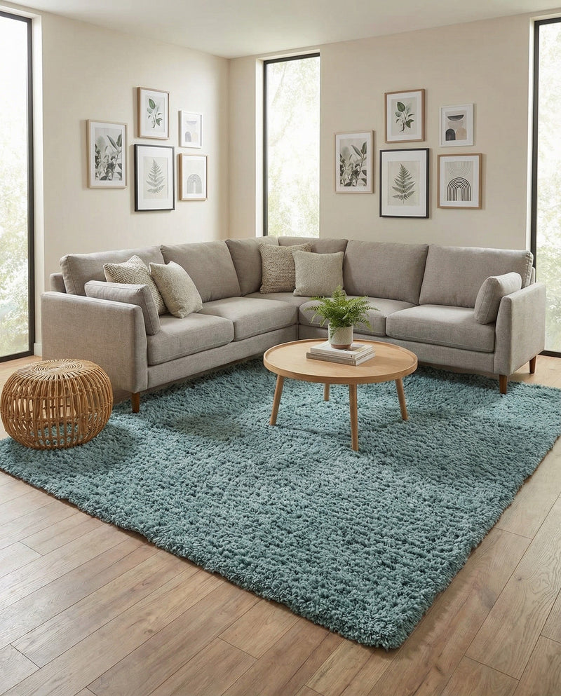 Eternal Plush Oasis Collection Area Rug -  Tranquility (Slate Blue) Rectangle Slate Blue  lifestyle 26