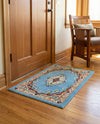 Tabriz Tapestry Collection Area Rug - Azerbaijan (Light Blue) Rectangle Light Blue  lifestyle 21
