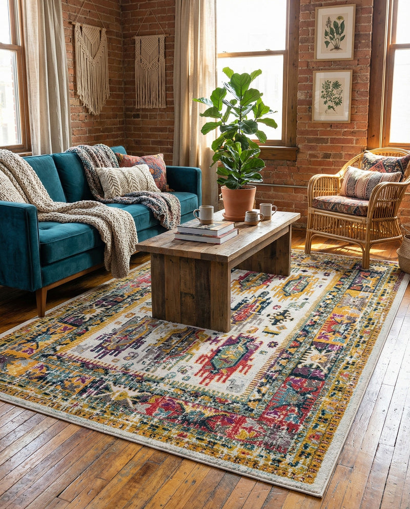 Brighton Terrace Collection Area Rug -  Portslade Rectangle Ivory  lifestyle 30