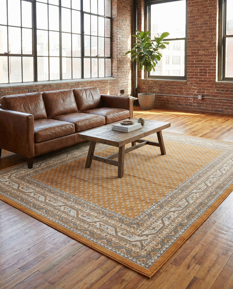 Soho Elegance Collection Area Rug -  Mercer (Orange) Rectangle Orange  lifestyle 17