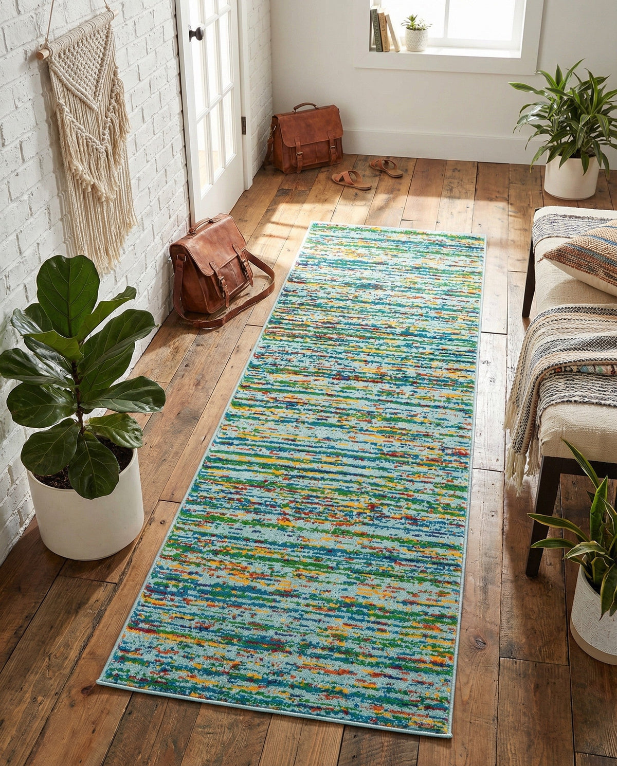 Caribbean Cove Collection Area Rug -  Lucia Runner Aqua  lifestyle 67