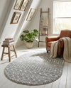 Mediterranean Lattice Collection Area Rug - Santorini (Gray) Oval Gray  lifestyle 56