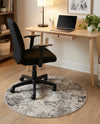 Luminara Sands Collection Area Rug - Elysium (Stone Gray) Round Stone Gray  lifestyle 49