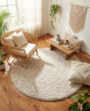 Eternal Plush Oasis Collection Area Rug -  Tranquility (Linen) Round Linen  lifestyle 71