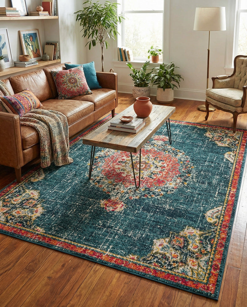Brighton Terrace Collection Area Rug - Hove (Blue) Rectangle Blue  lifestyle 17