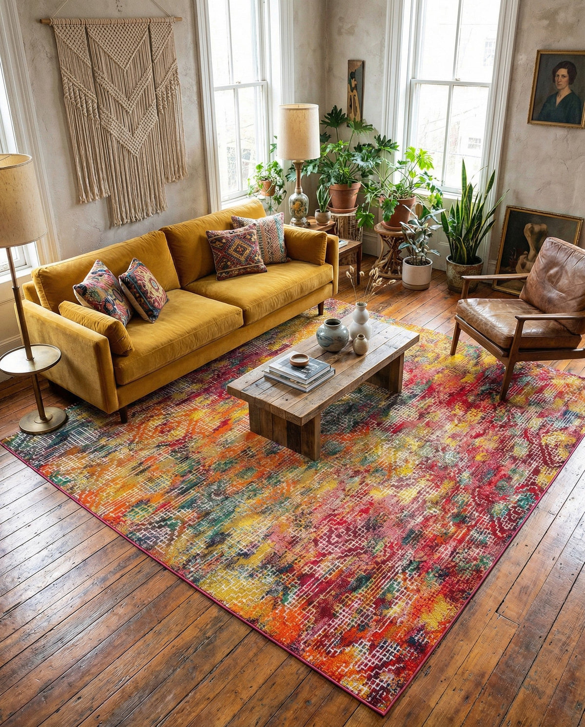 Colorburst Oasis Collection Area Rug -  Azura Square Multi  lifestyle 81