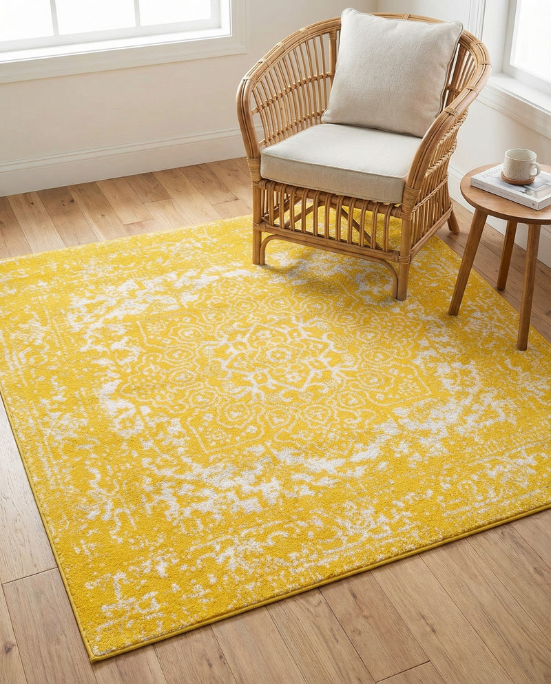 Georgetown Rugs Collection Area Rug - Dupont (Yellow) Square Yellow  lifestyle 57