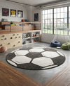Wonder Tykes Collection Area Rug -  Mirth Round Black and White  lifestyle 30