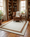 Savannah Borders Wool Collection Area Rug - Chatham Rectangle Ivory  lifestyle 13