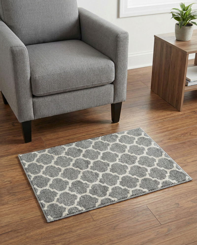 Lattice Gardens Collection Area Rug -  Bloomfield (Dark Gray) Rectangle Dark Gray  lifestyle 18