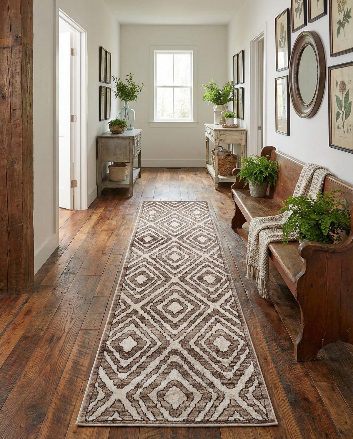 Sanctuary Retreat Collection Area Rug -  Oasis Runner Chocolate Brown  lifestyle 170