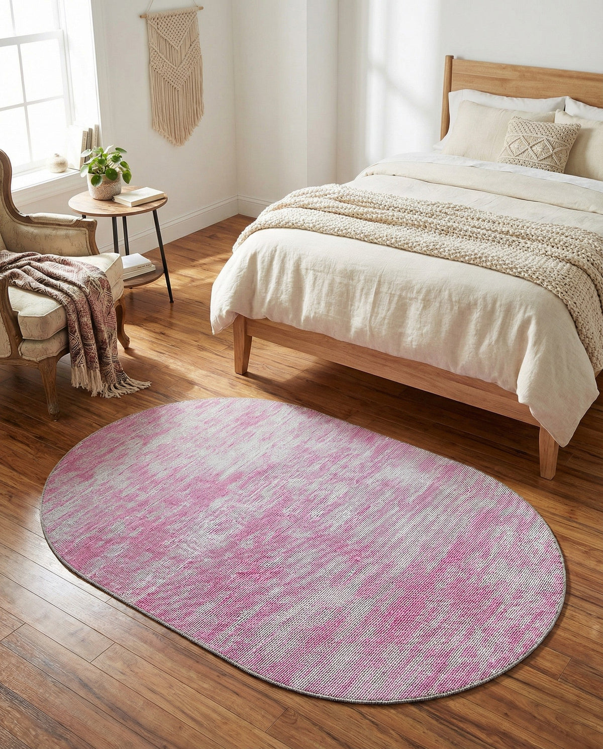Sahara Essence Collection Area Rug - Oasis (Pink) Oval Pink  lifestyle 34