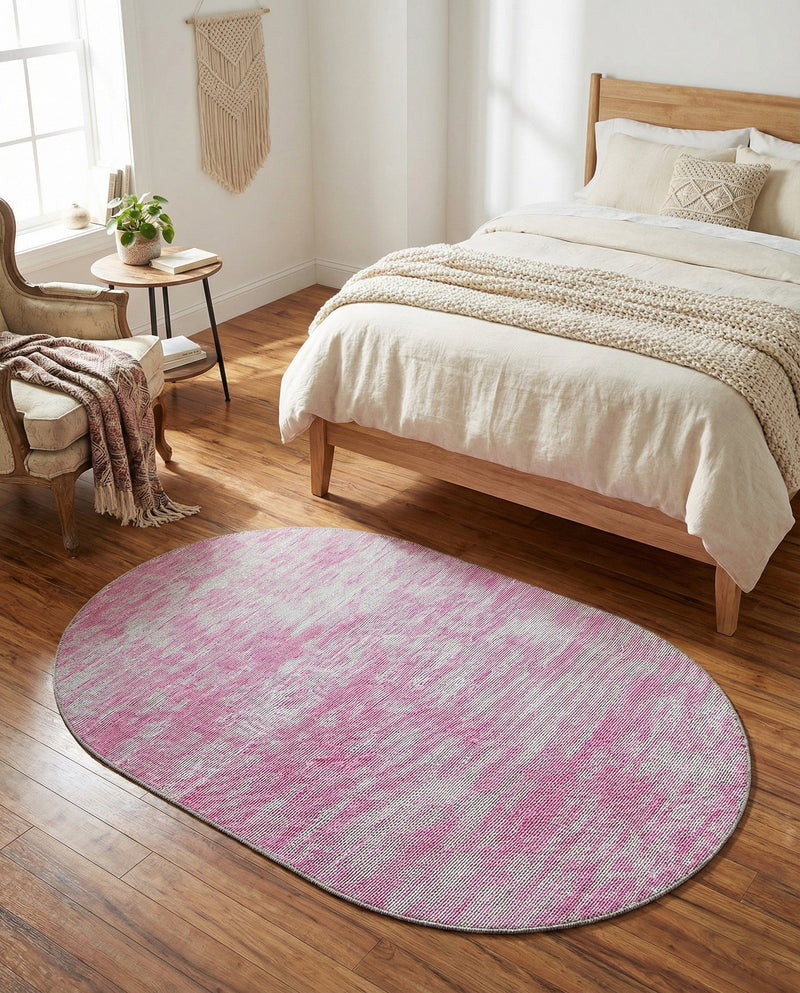 Sahara Essence Collection Area Rug - Oasis (Pink) Oval Pink  lifestyle 34