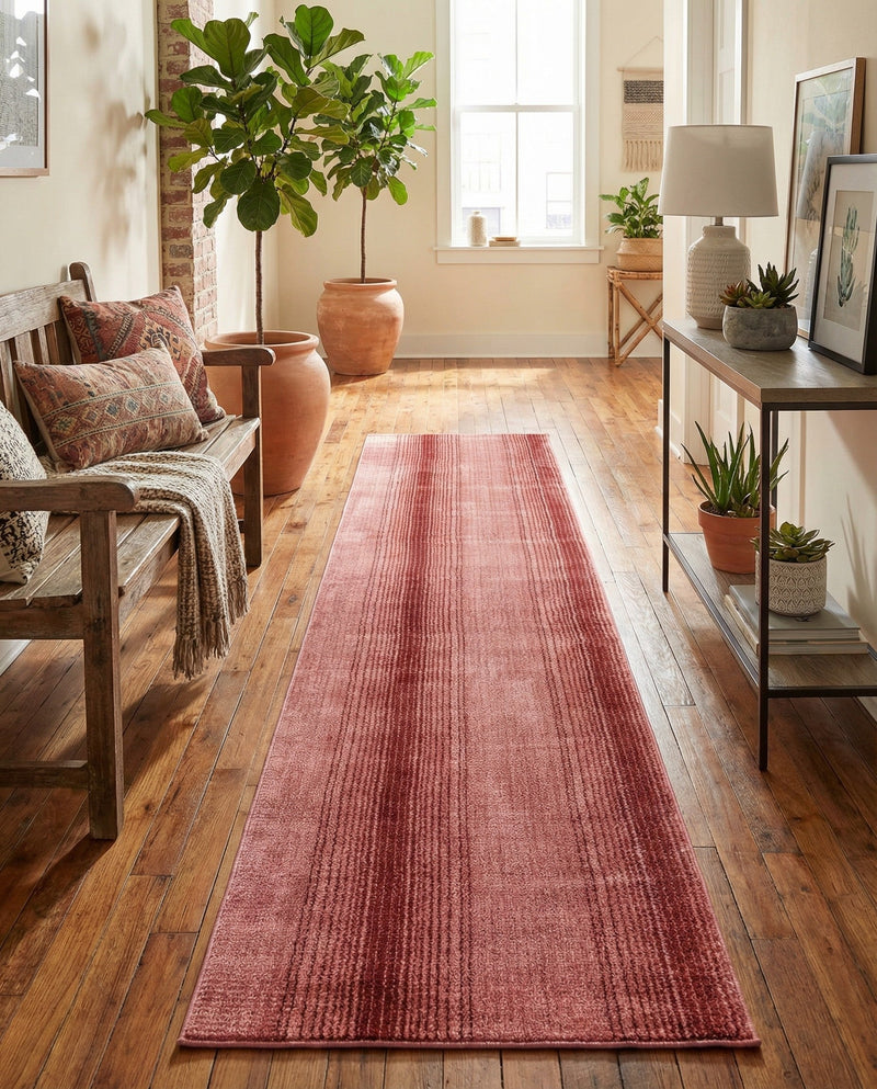 Jewel Oasis Collection Area Rug - Sapphire (Rusty Pink Rose) Runner Rusty Pink Rose  lifestyle 42