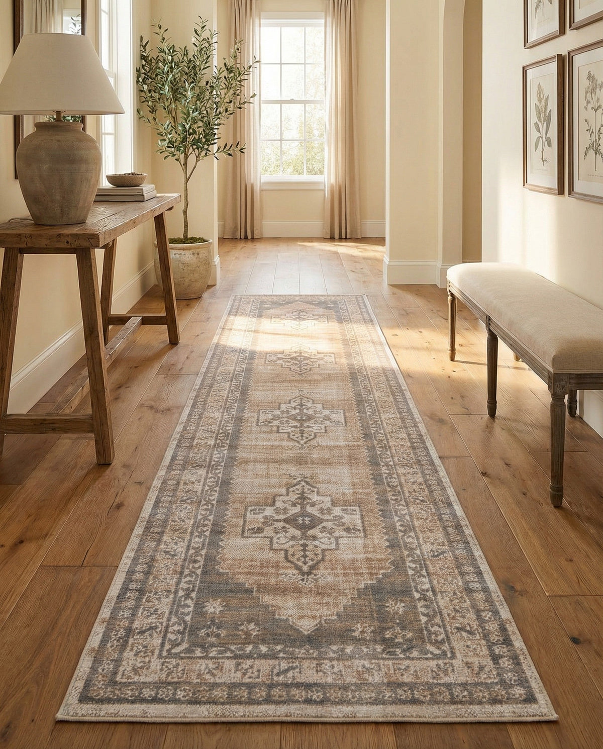 Savannah Series Collection Area Rug -  Augusta (Mink) Runner Mink  lifestyle 87