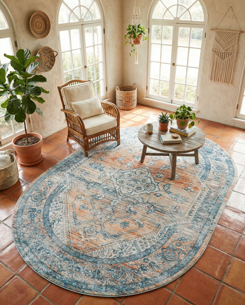Coastal Haven Collection Area Rug -  Oceania Oval Multi  lifestyle 67