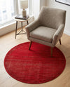Soho Elegance Collection Area Rug - Chelsea (Burgundy) Round Burgundy  lifestyle 33
